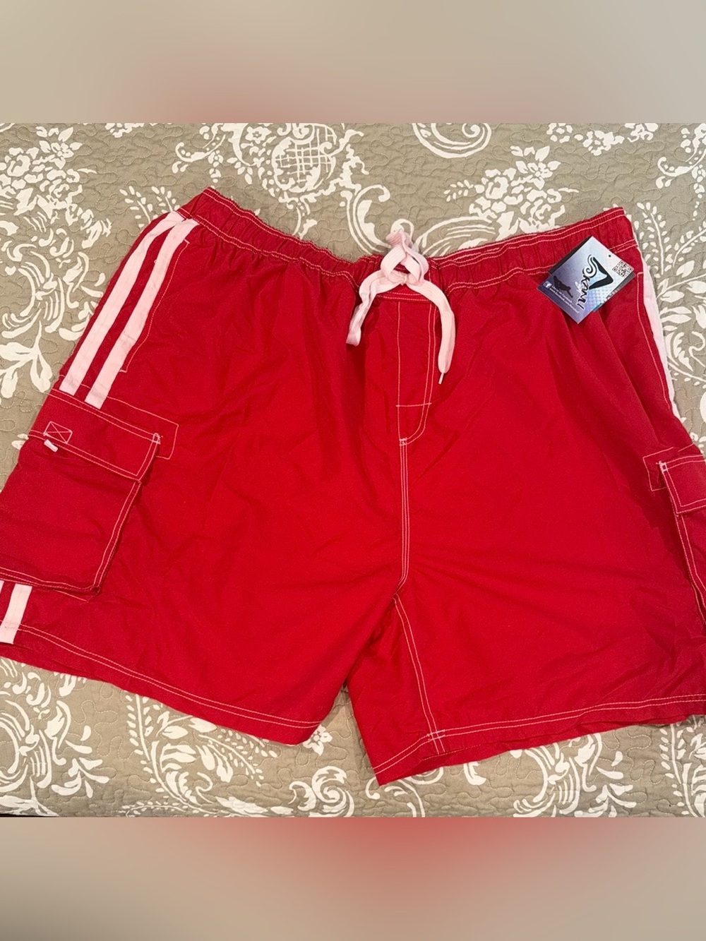 Kanu Surf Mens Barracuda Swim Trunks Red Size 5X Style 7064X Mesh Lining